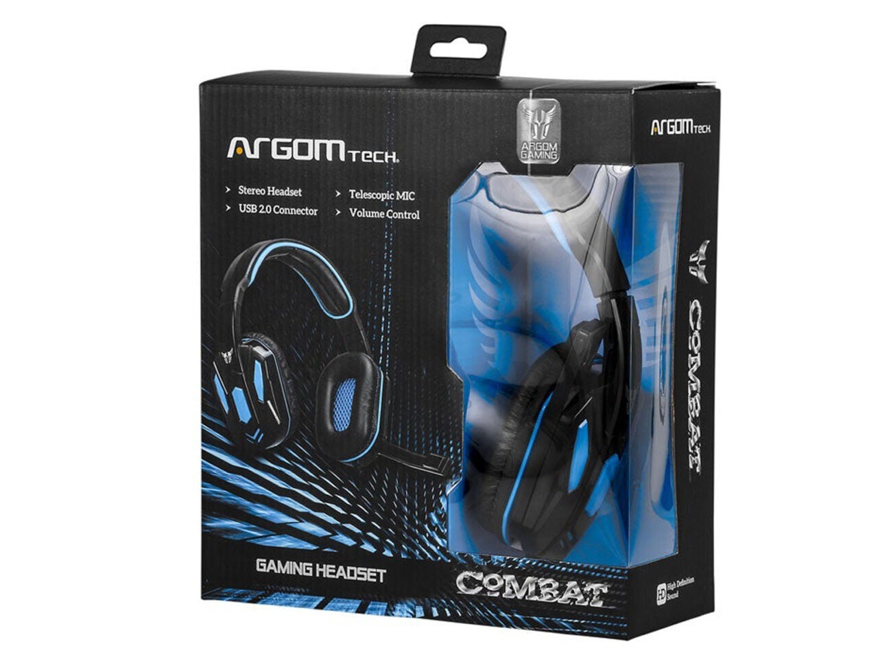Auricular Gamer con Micrófono Over Ears Argomtech Combat USB-2
