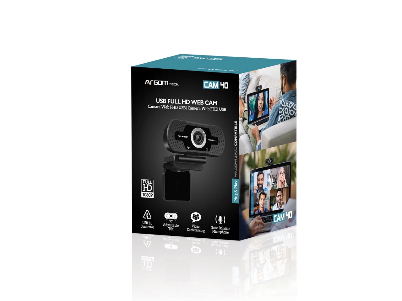 Camara Web Full HD 1080p Con Micrófono Argomtech-2