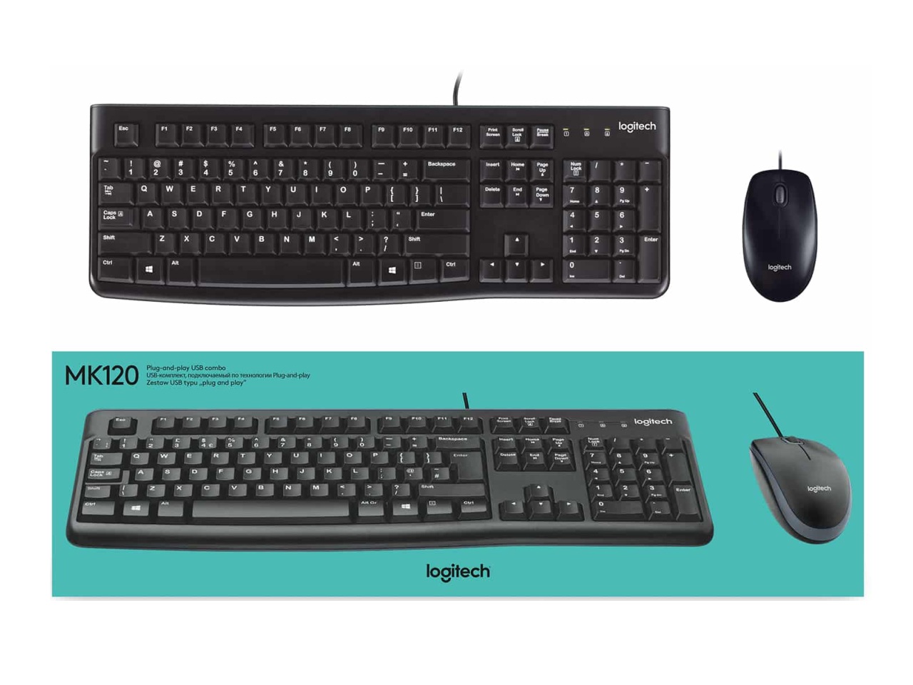 Combo Teclado y Mouse Logitech MK120-2