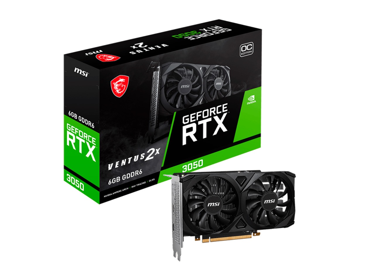 MSI Nvidia GeForce RTX™ 3050 VENTUS 2X 6GB GDDR6-2