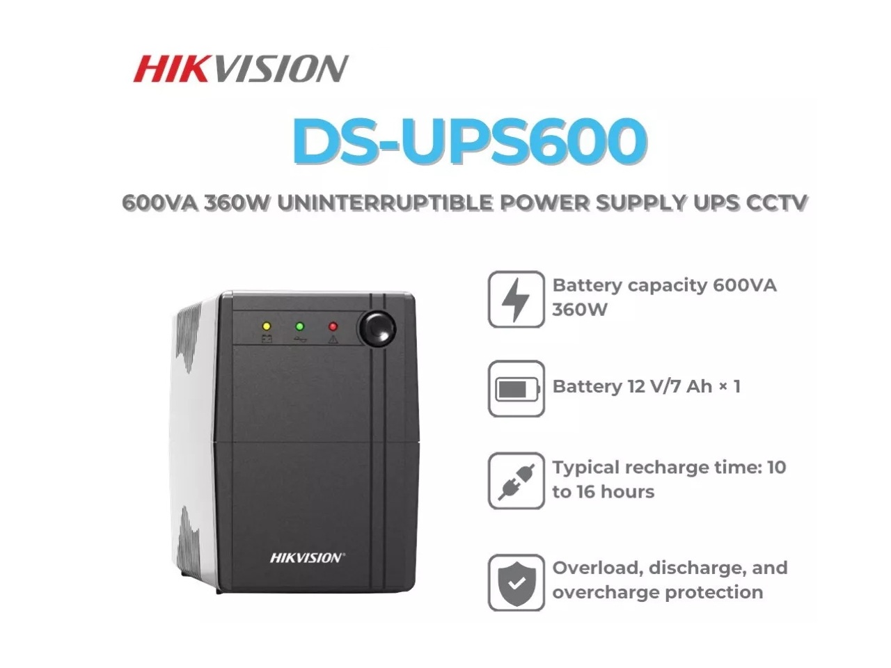 UPS Hikvision DS 600VA-2